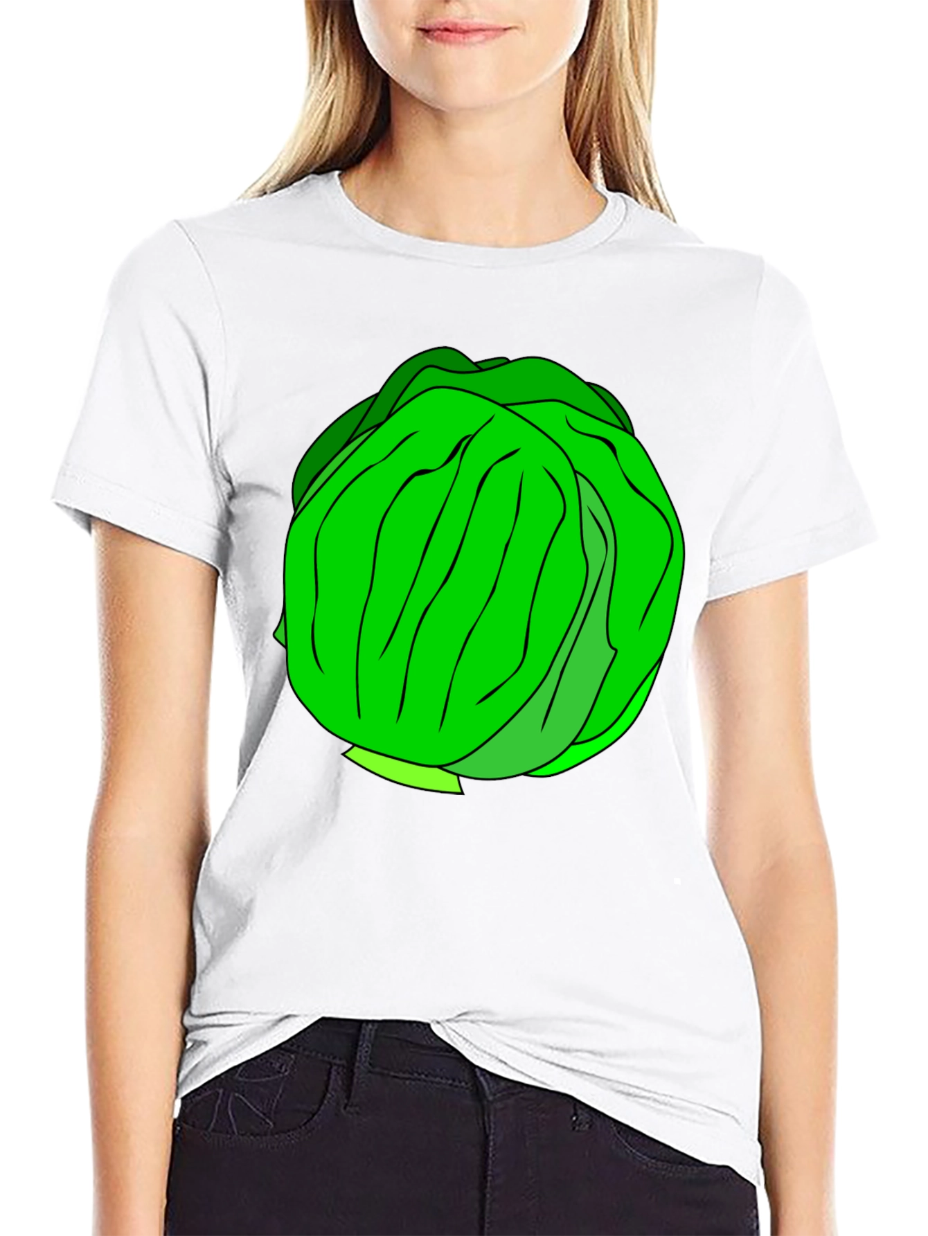 Cabbage Graphic T-Shirt - Black Cotton Tee