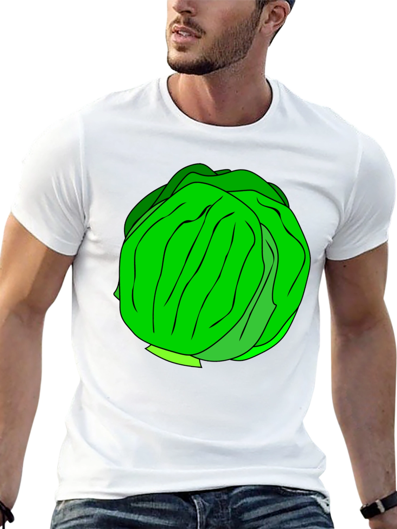 Cabbage Graphic T-Shirt - Black Cotton Tee
