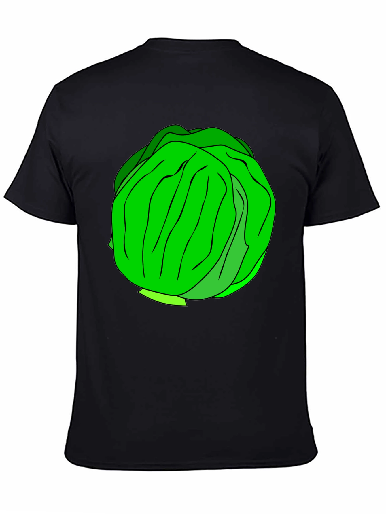 Cabbage Graphic T-Shirt - Black Cotton Tee