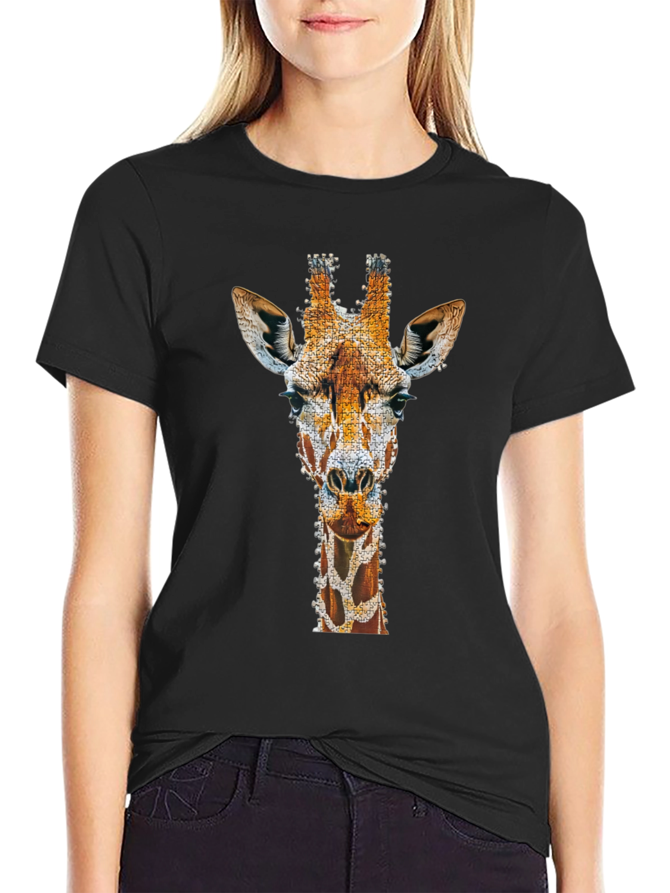 Giraffe Art Print T-Shirt - Unique Graphic Tee