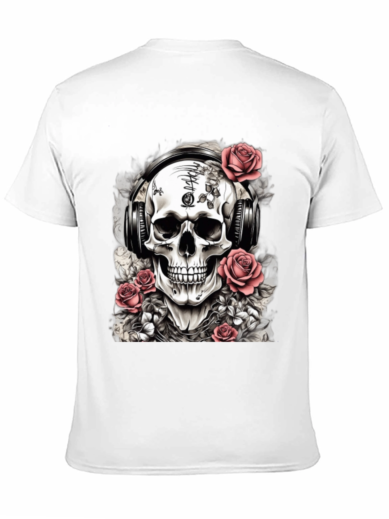 Skull with Headphones Graphic Tee