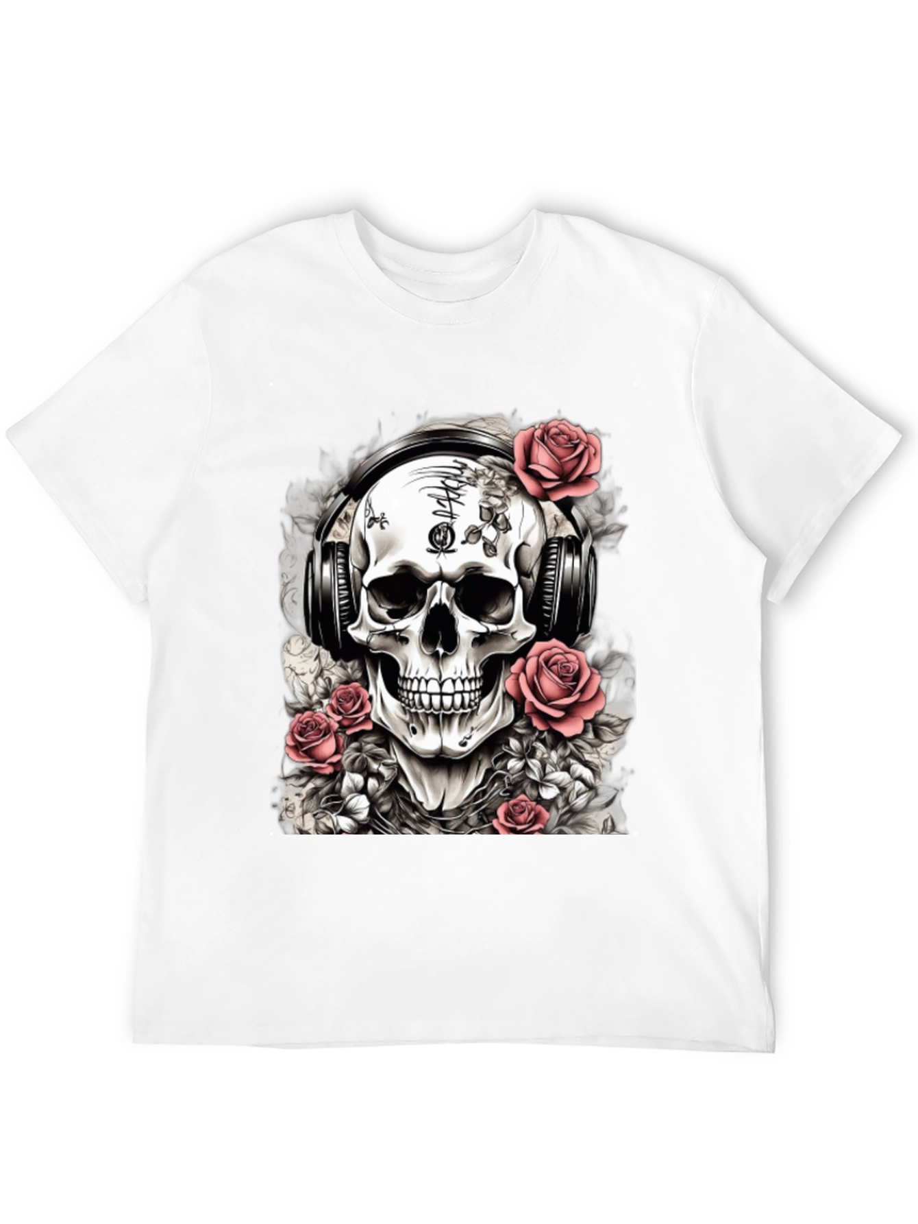 Skull with Headphones Graphic Tee