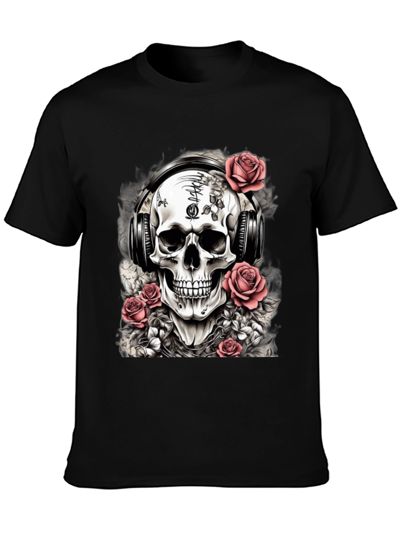 Skull with Headphones Graphic Tee
