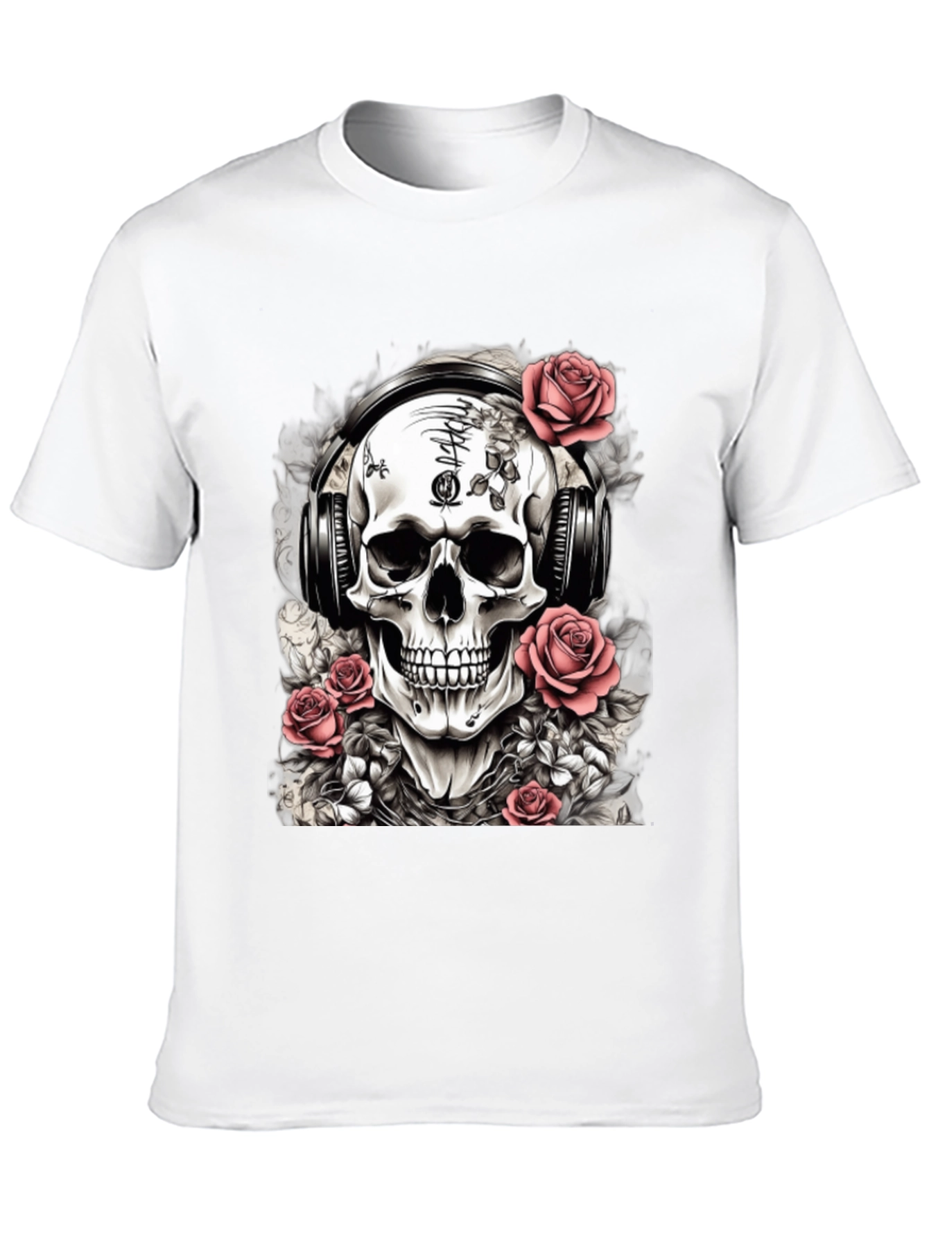 Skull with Headphones Graphic Tee