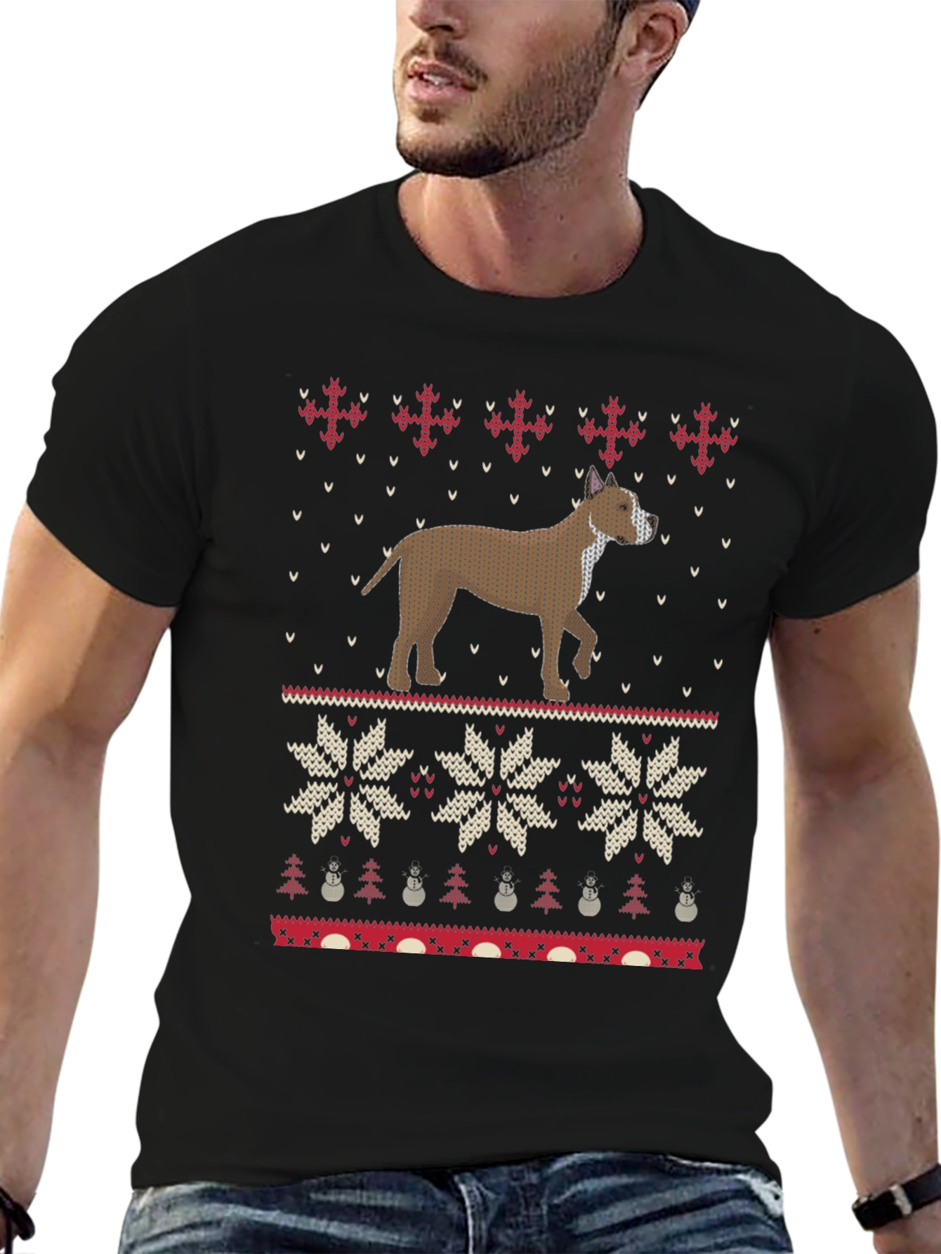 Dog Breed Holiday Ugly Sweater T-Shirt