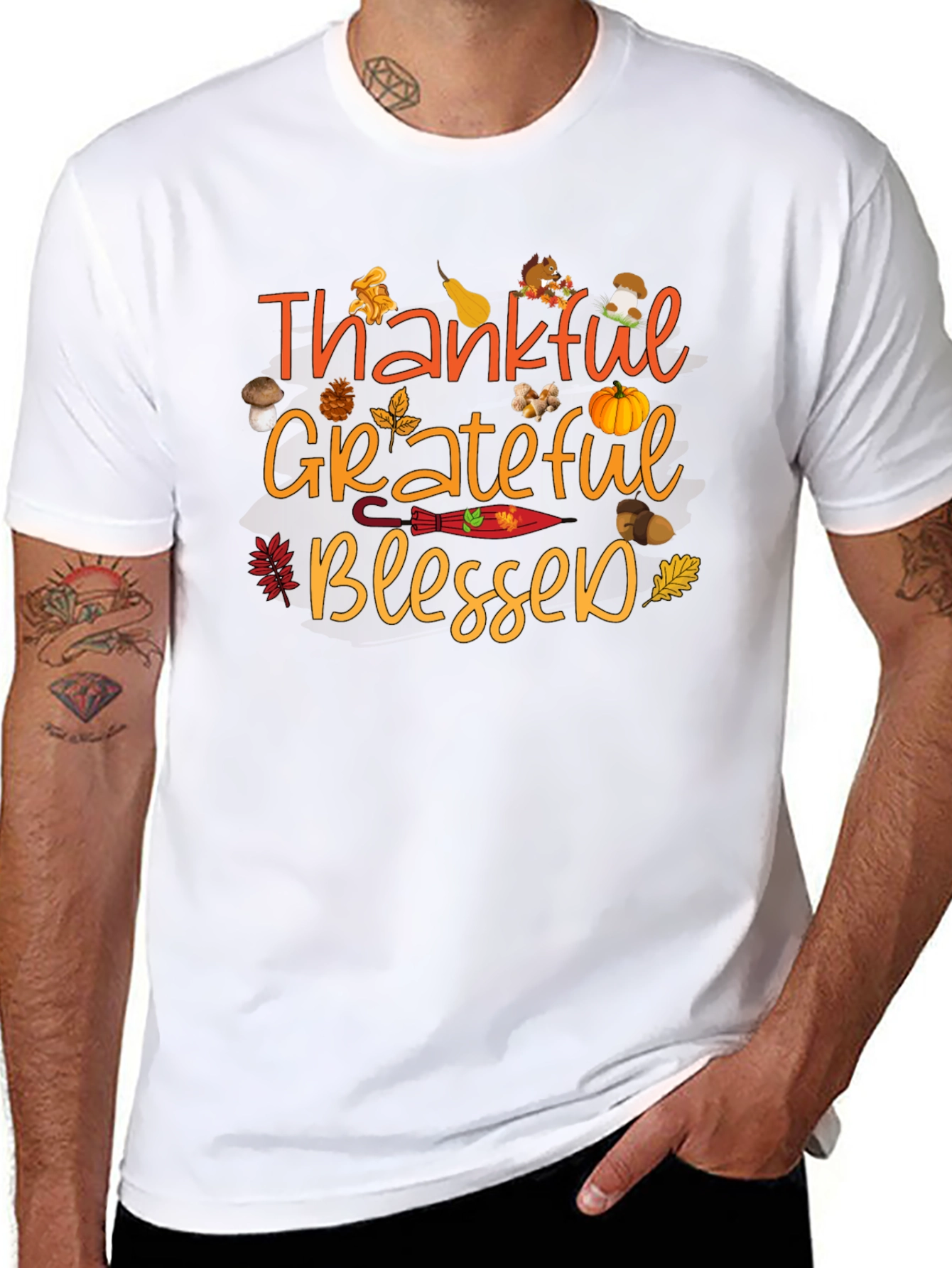 Thankful Grateful Blessed Fall T-Shirt