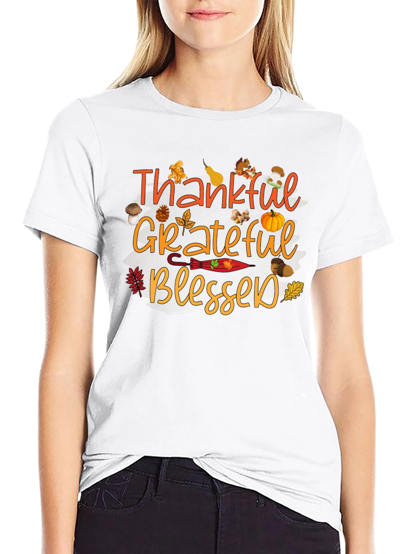 Thankful Grateful Blessed Fall T-Shirt