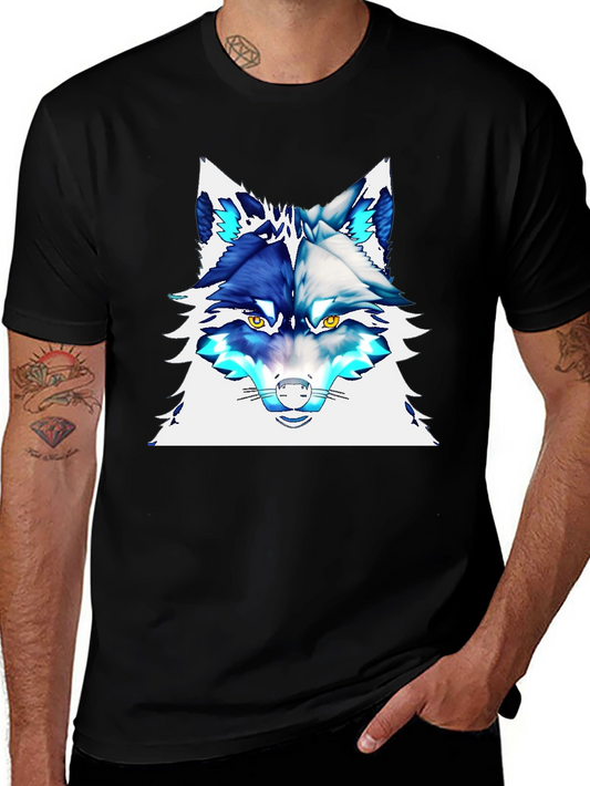 Cool Wolf Graphic Tee - Stylish Animal Print T-Shirt