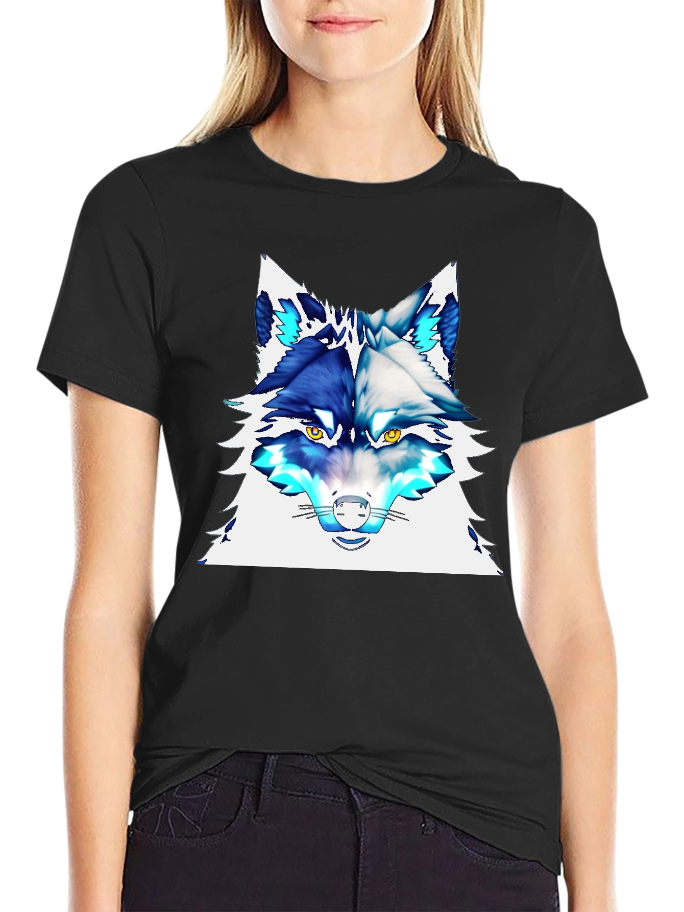 Cool Wolf Graphic Tee - Stylish Animal Print T-Shirt