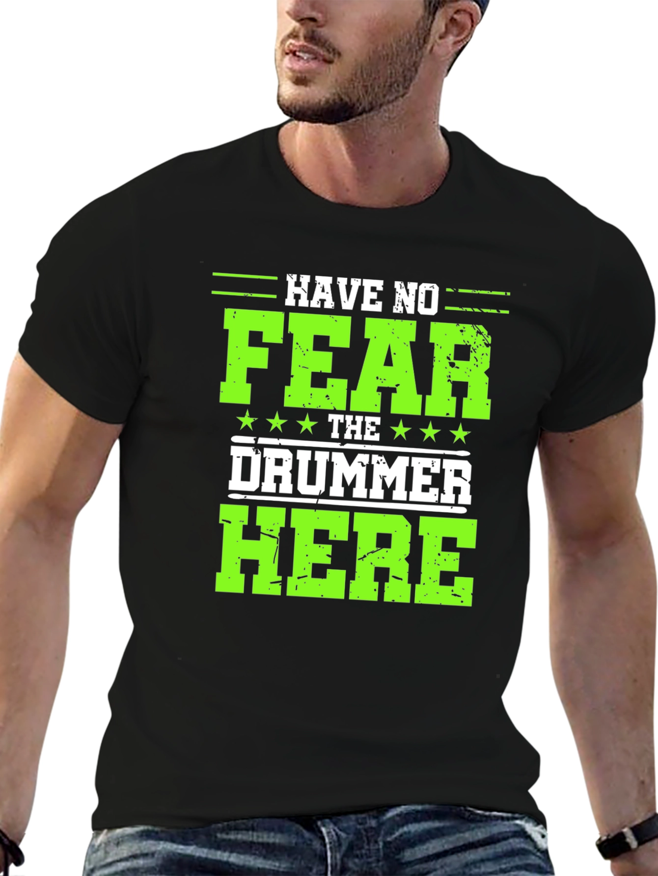 Have No Fear The Drummer Here Black T-Shirt