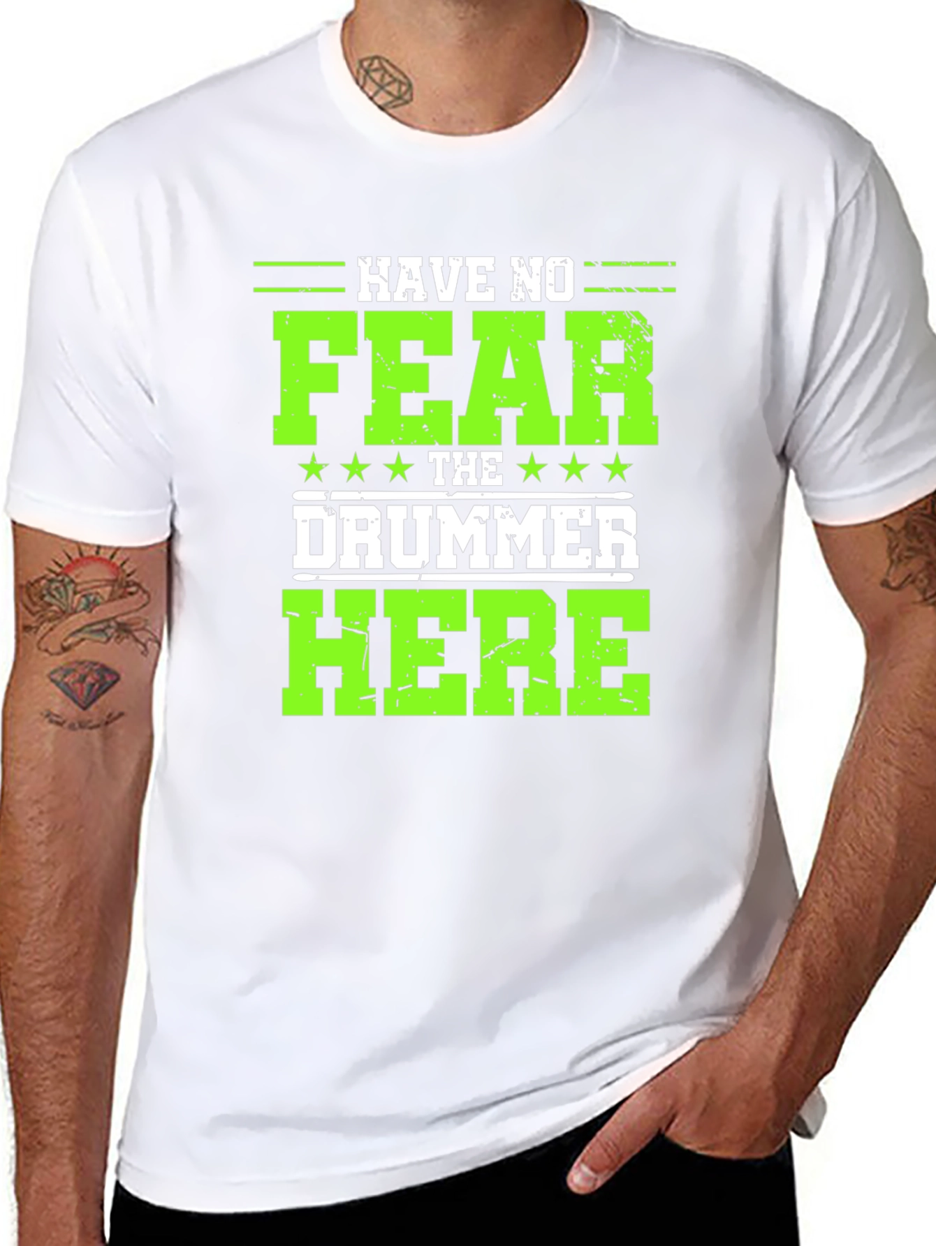 Have No Fear The Drummer Here Black T-Shirt