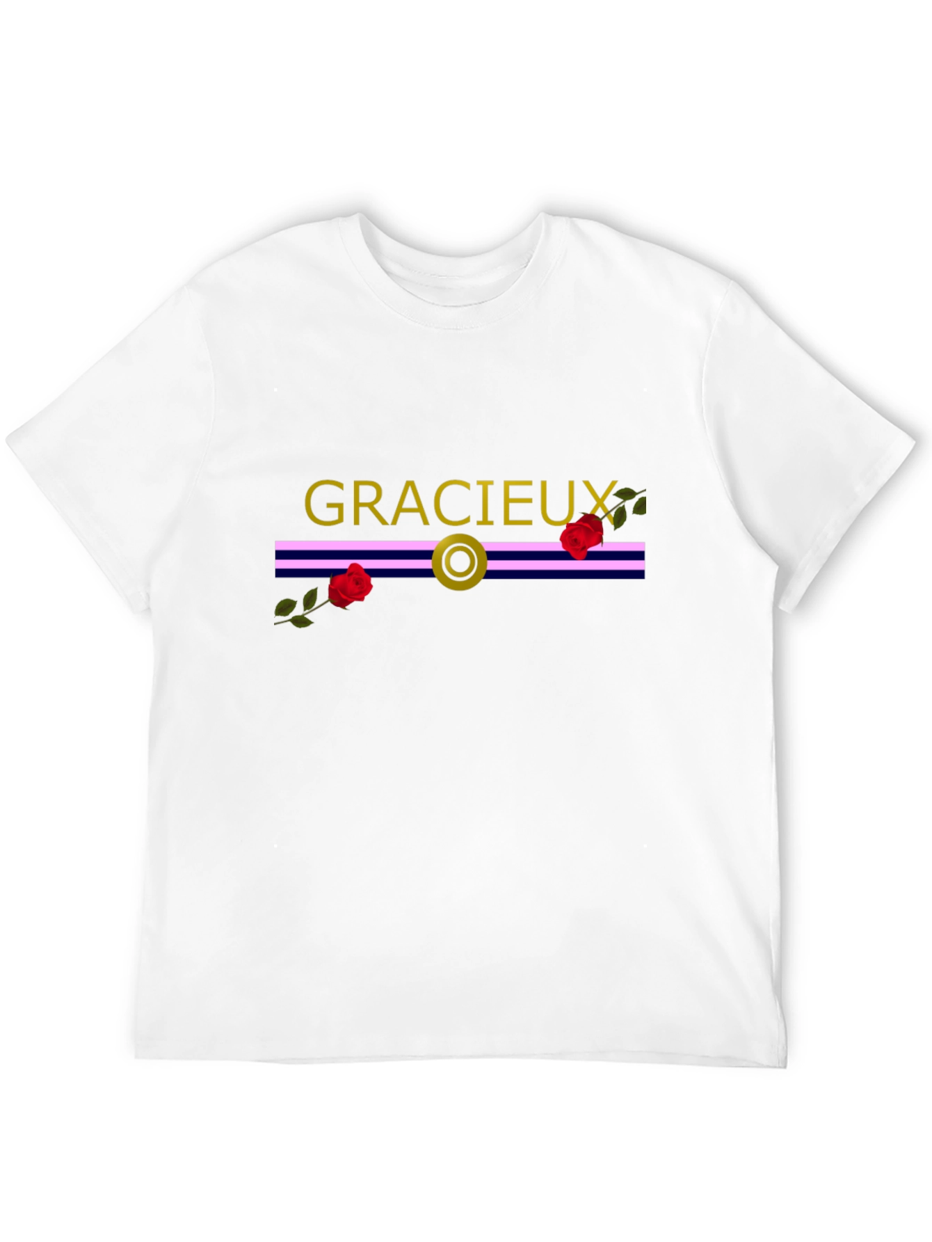 Gracieux Black Graphic Tee with Roses