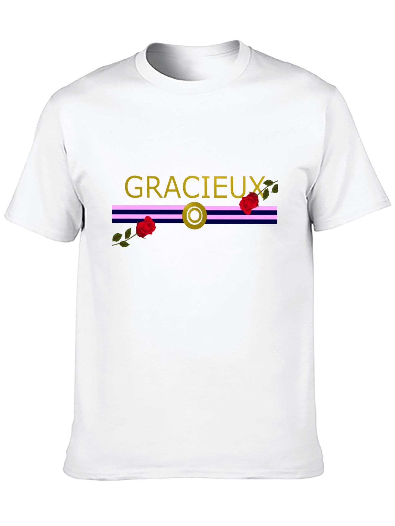 Gracieux Black Graphic Tee with Roses