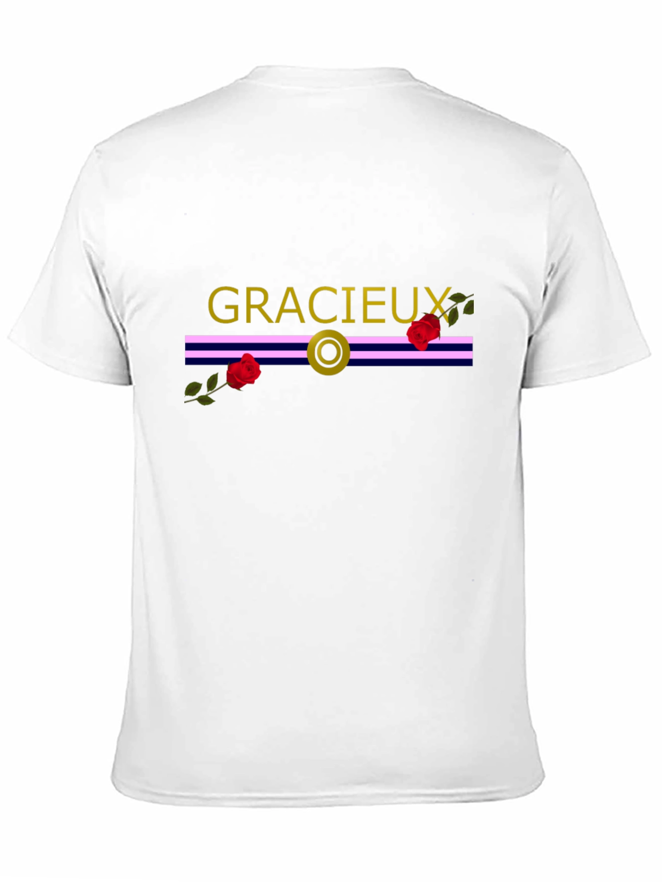 Gracieux Black Graphic Tee with Roses