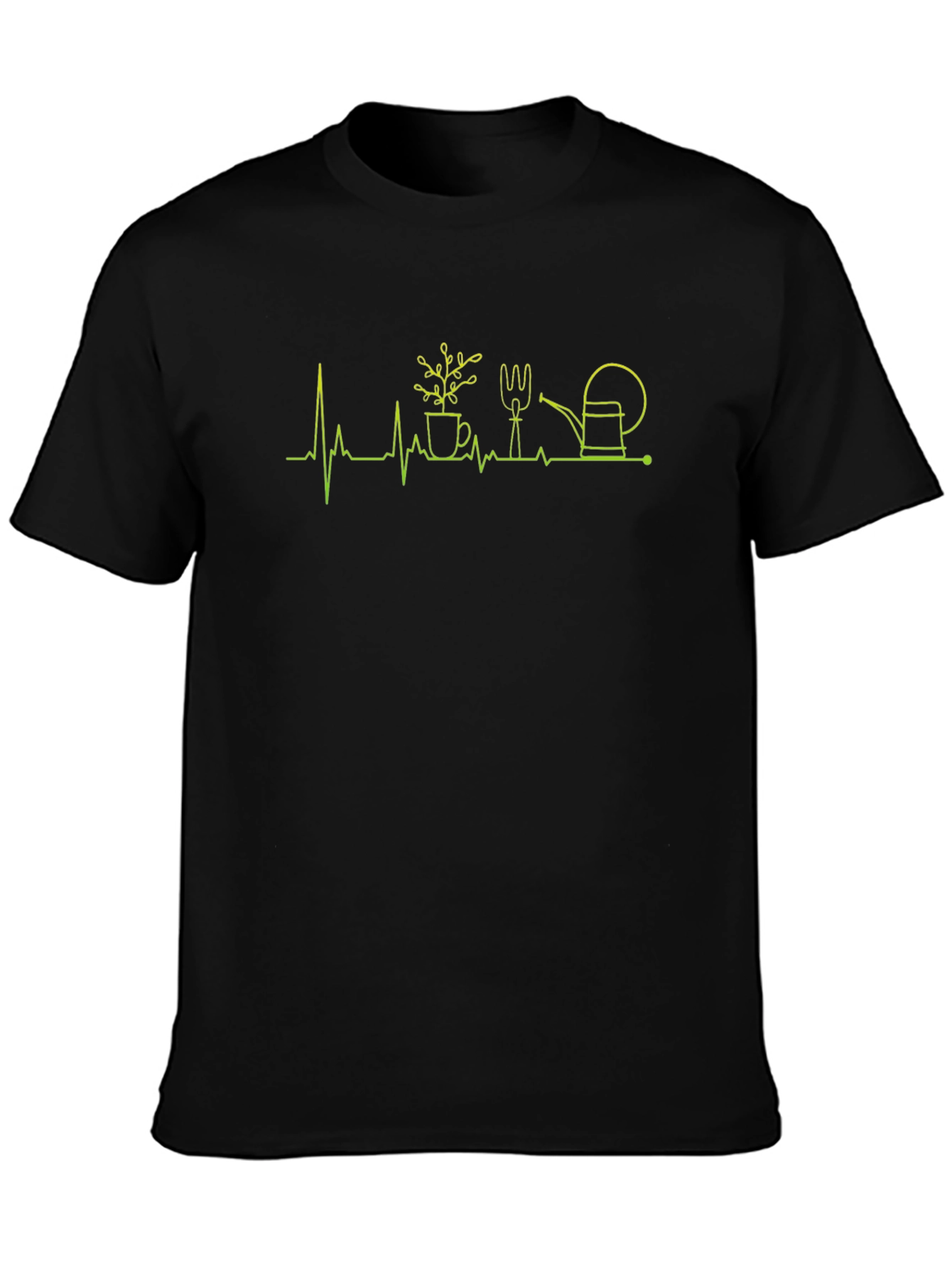 Gardening Heartbeat T-Shirt - Black