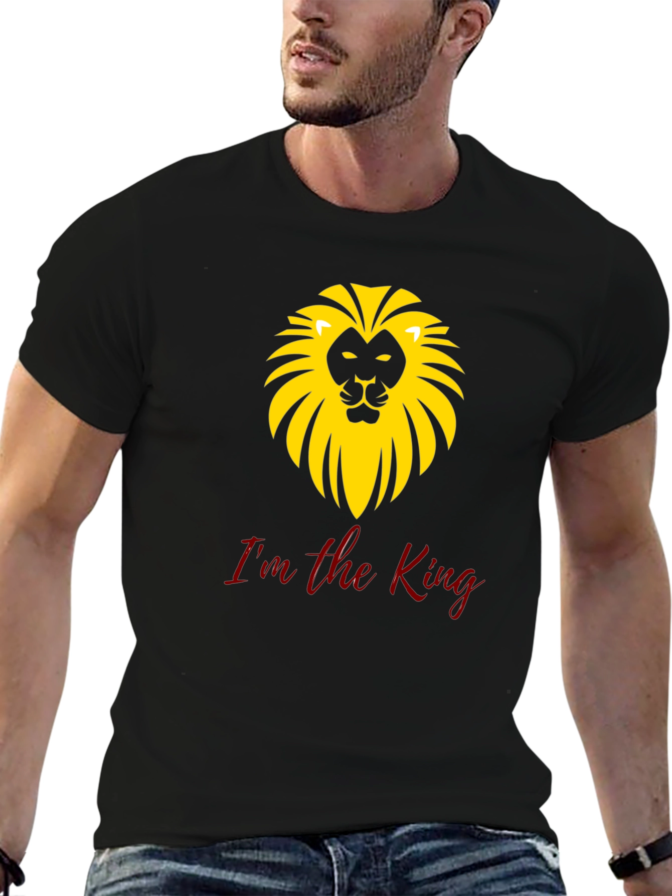 Im the King Lion Graphic Black T-Shirt