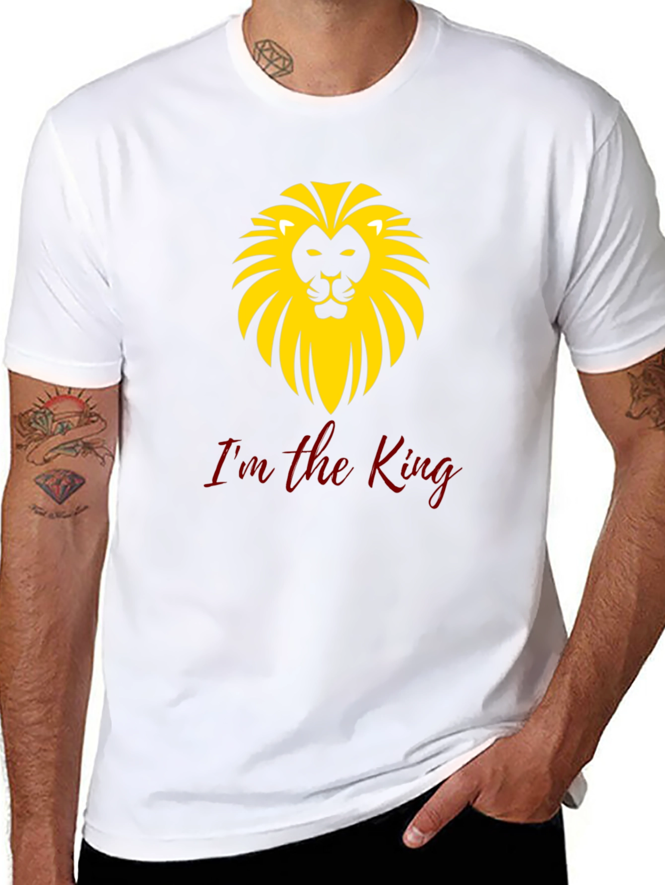 Im the King Lion Graphic Black T-Shirt