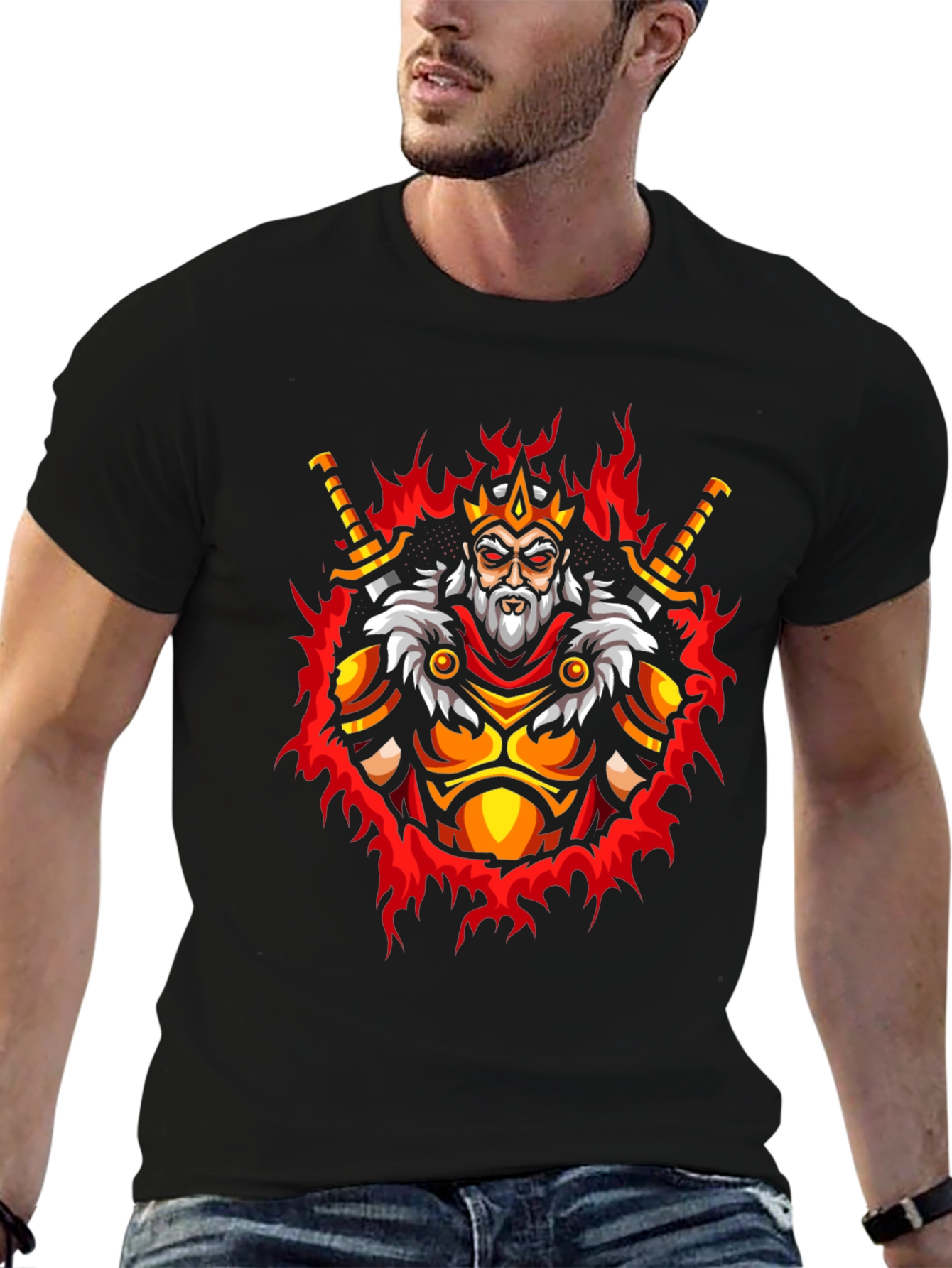 King Warrior Graphic Tee - Mens Black T-Shirt