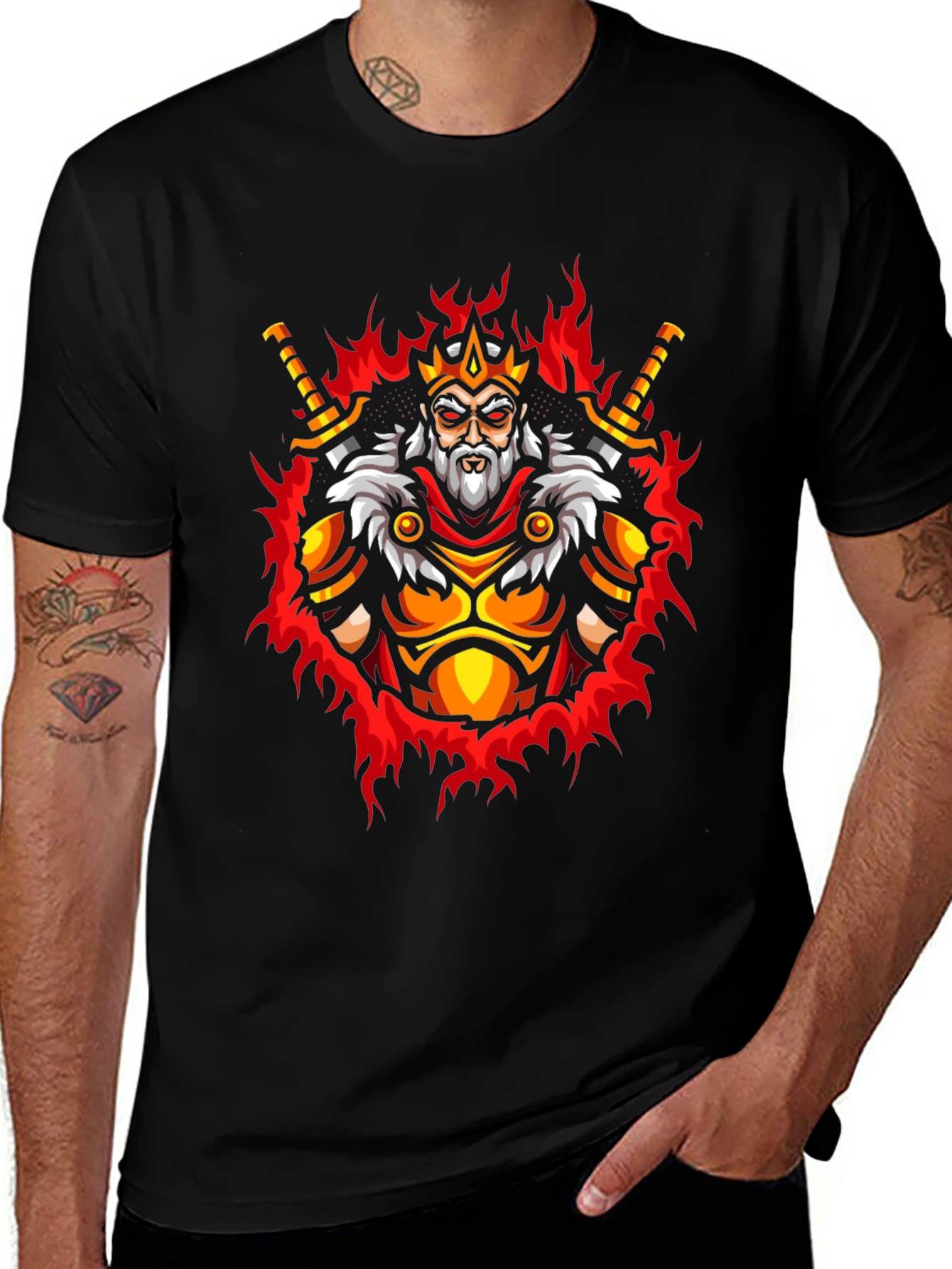 King Warrior Graphic Tee - Mens Black T-Shirt