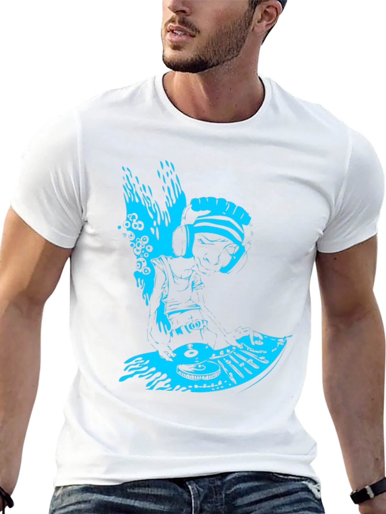 DJ Turntable Graphic T-Shirt - Cool Music Lover Tee