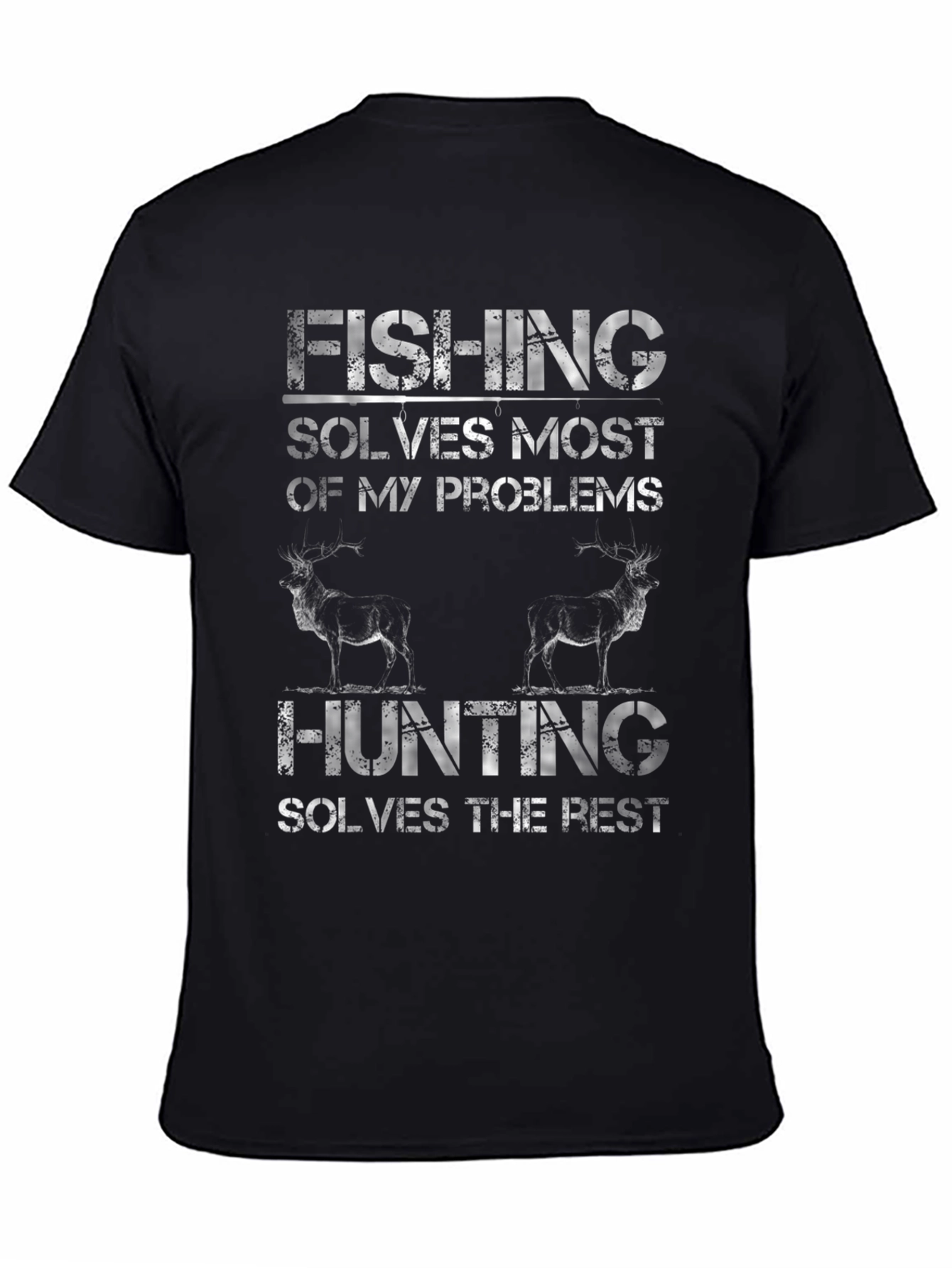 Fishing & Hunting Graphic T-Shirt - Mens Black Tee