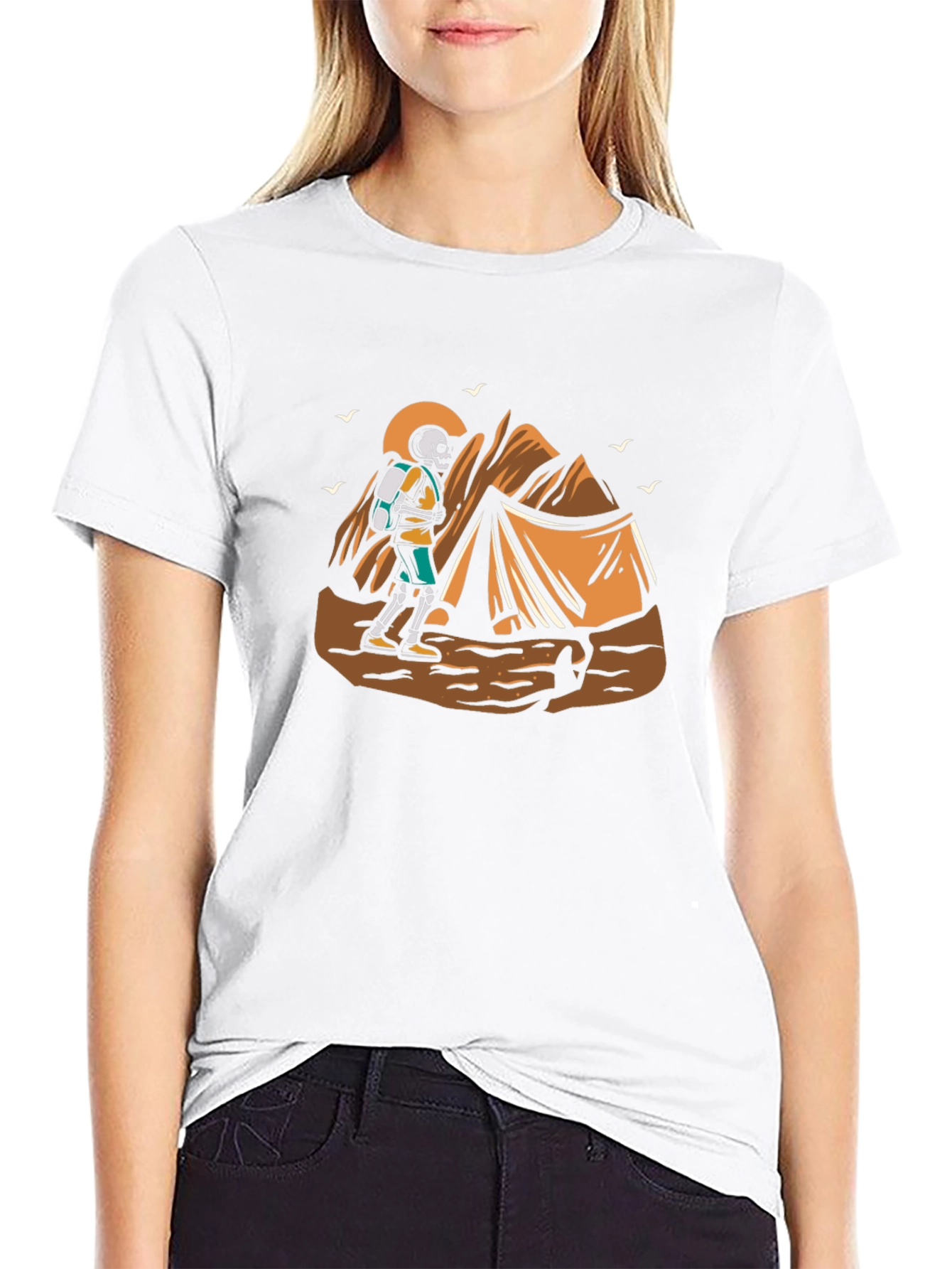 Skeleton Hiker Graphic Tee