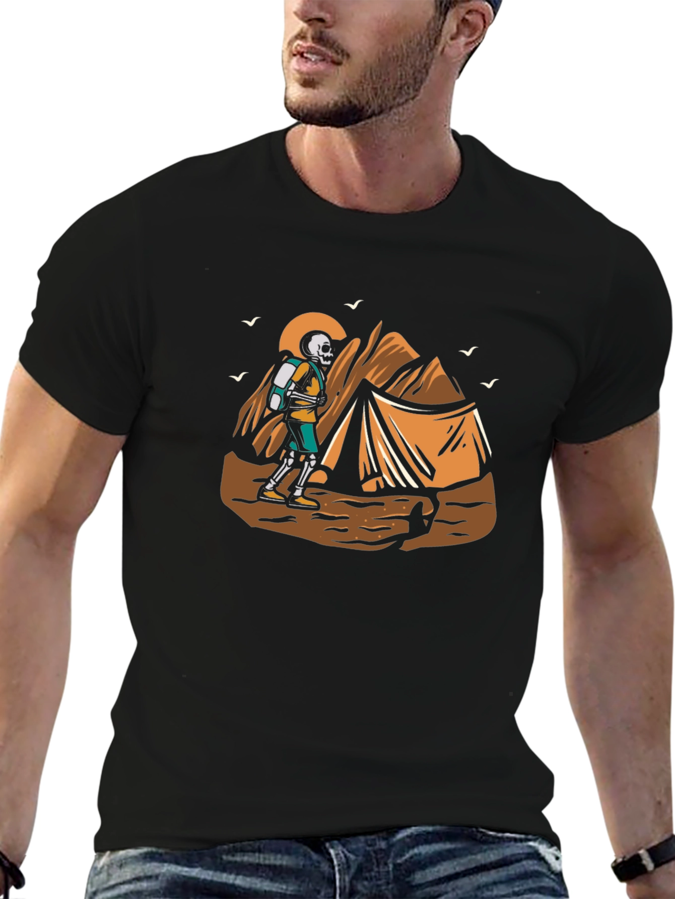 Skeleton Hiker Graphic Tee