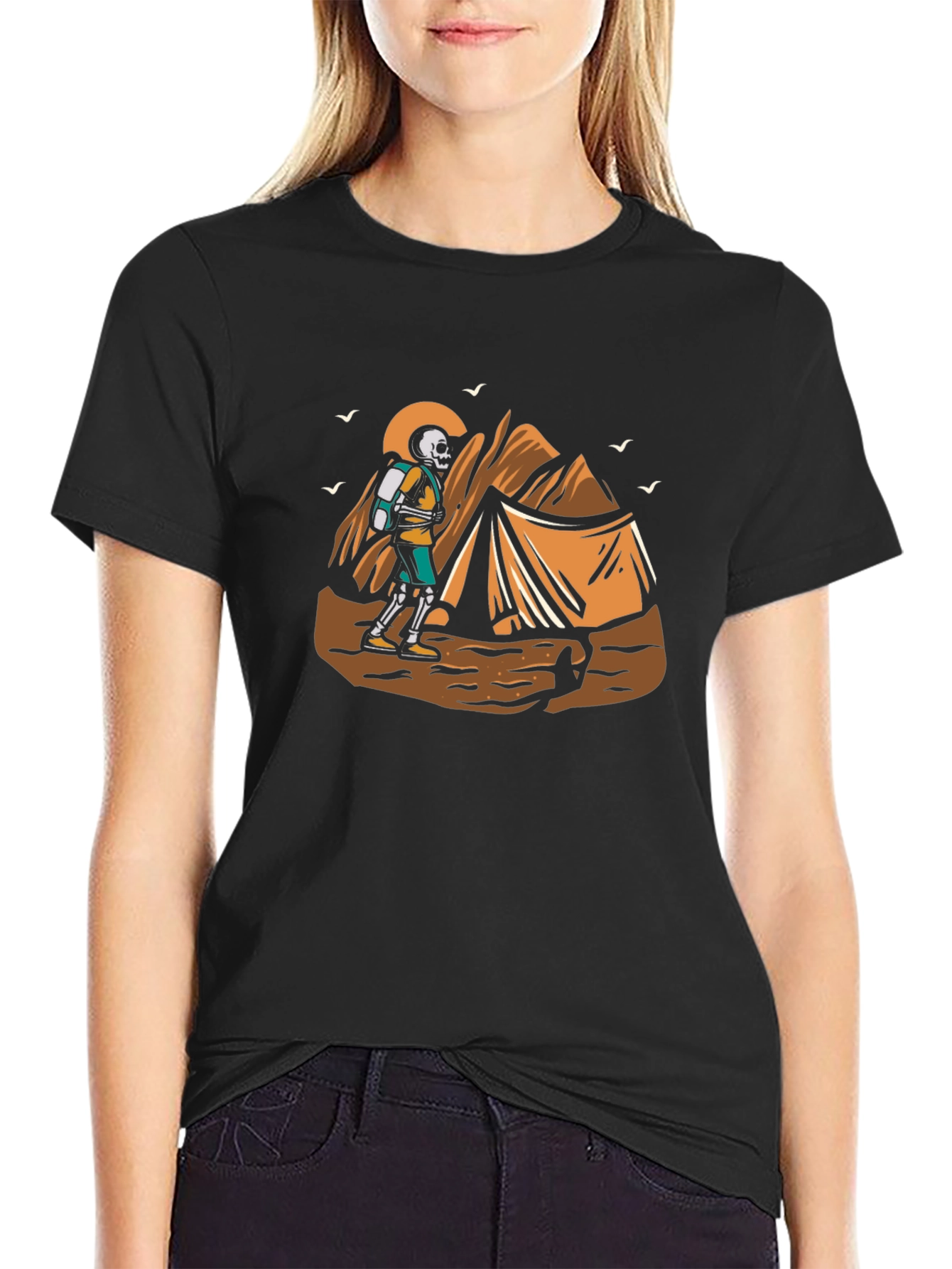 Skeleton Hiker Graphic Tee