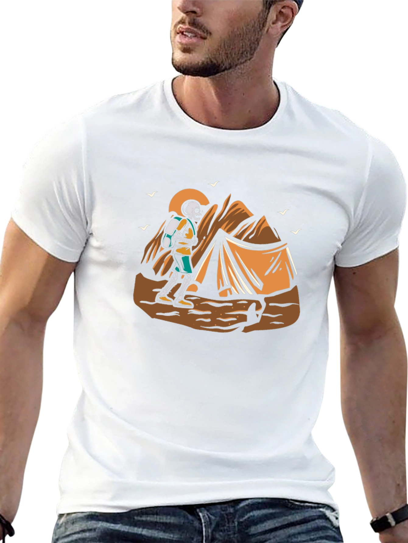 Skeleton Hiker Graphic Tee