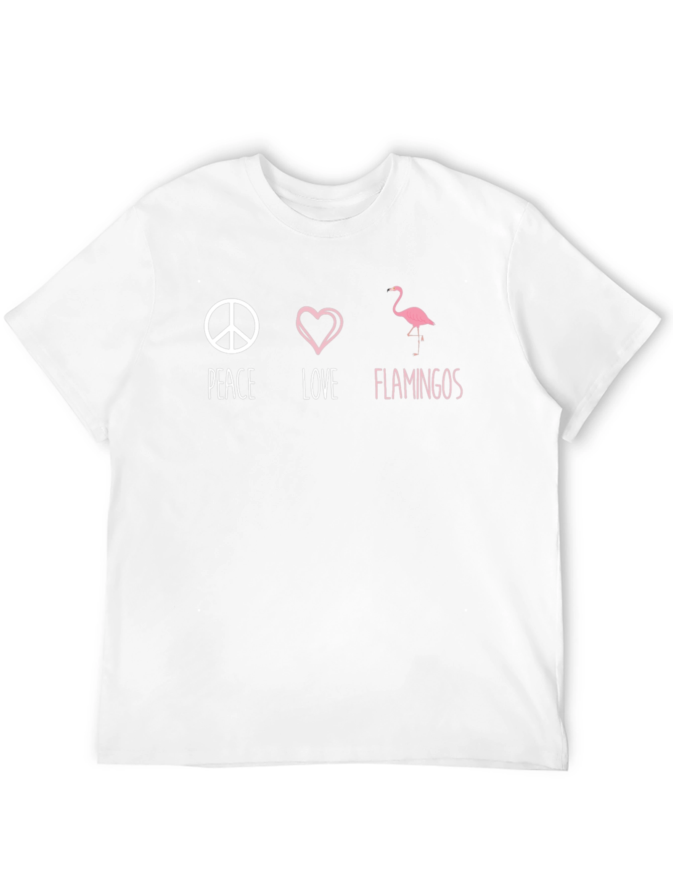 Peace Love Flamingos Black Graphic T-Shirt