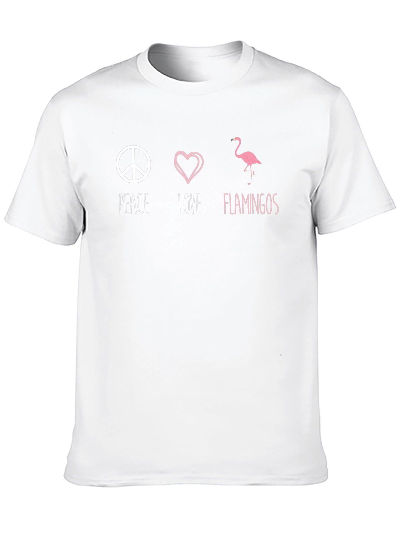 Peace Love Flamingos Black Graphic T-Shirt