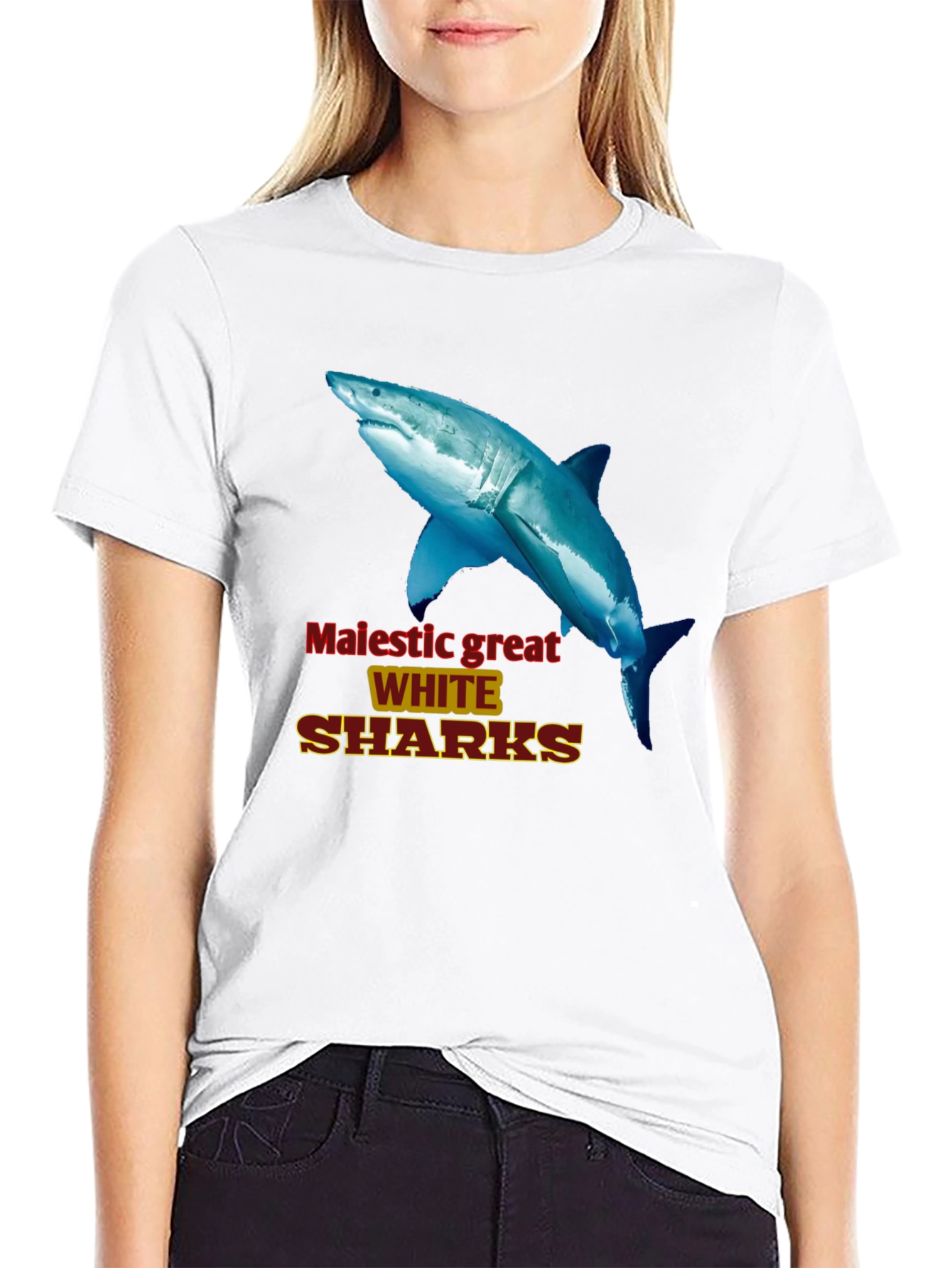 Majestic Great White Sharks Graphic Tee