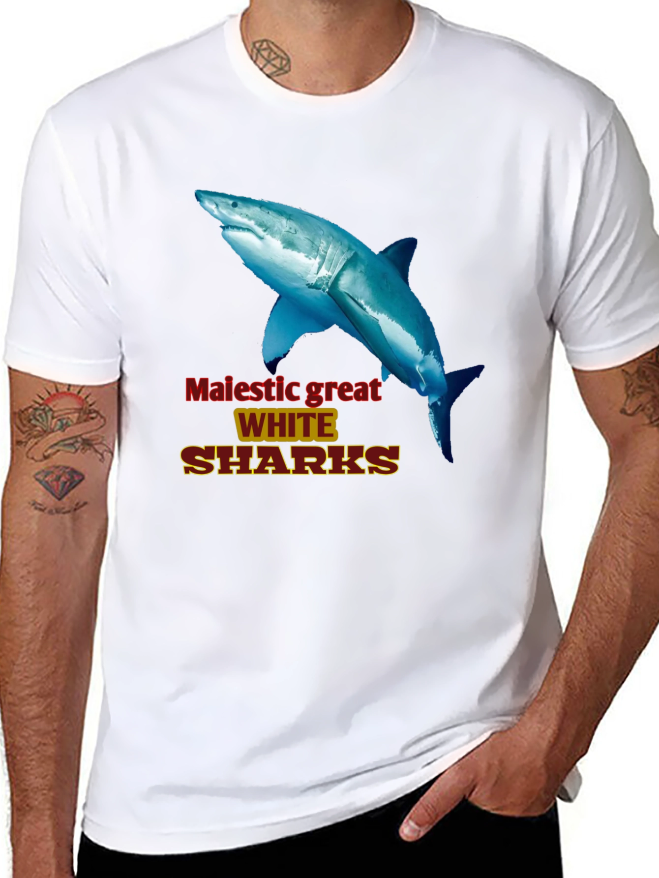 Majestic Great White Sharks Graphic Tee