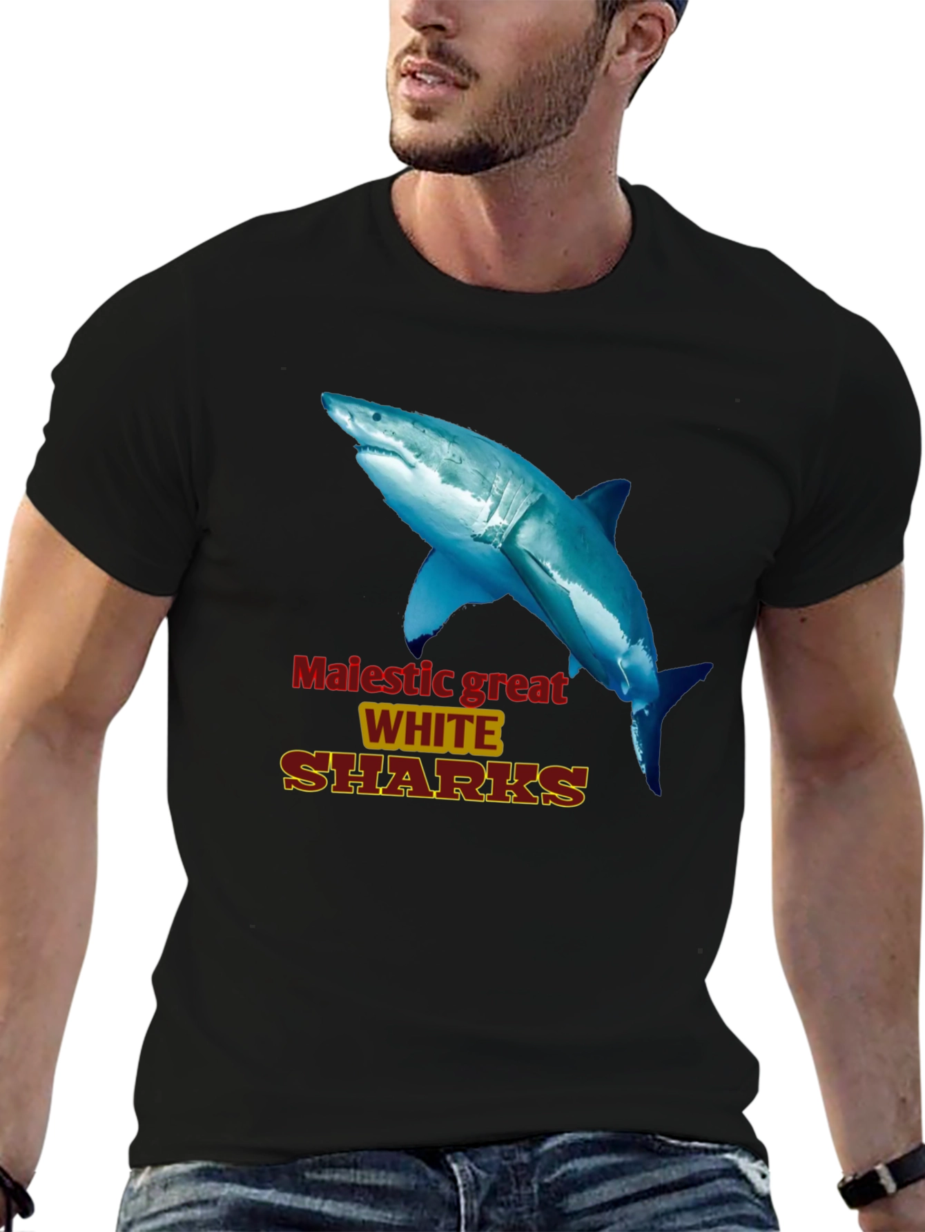 Majestic Great White Sharks Graphic Tee