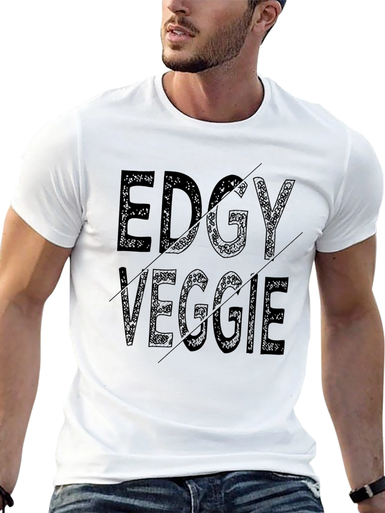 Edgy Veggie Graphic Tee - Unisex Black T-Shirt