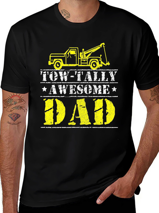 Tow-Tally Awesome Dad Black T-Shirt