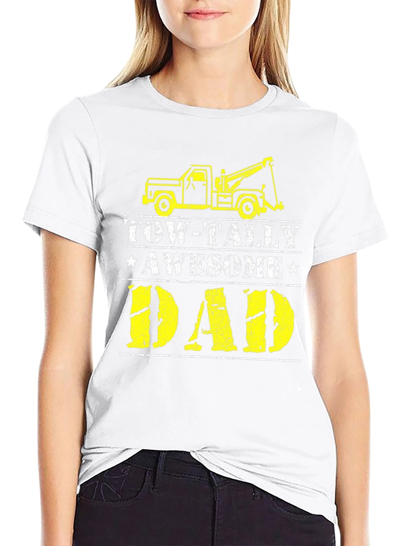 Tow-Tally Awesome Dad Black T-Shirt