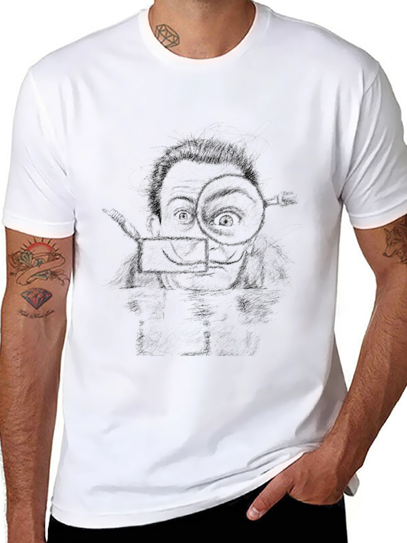 Eye Spy Graphic T-Shirt - Black Crew Neck Tee