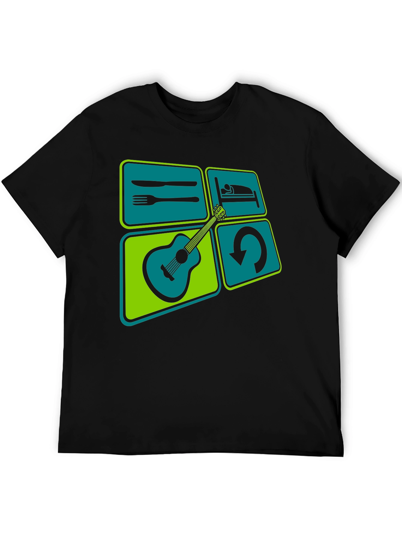 Eat Sleep Guitar Repeat Graphic Tee