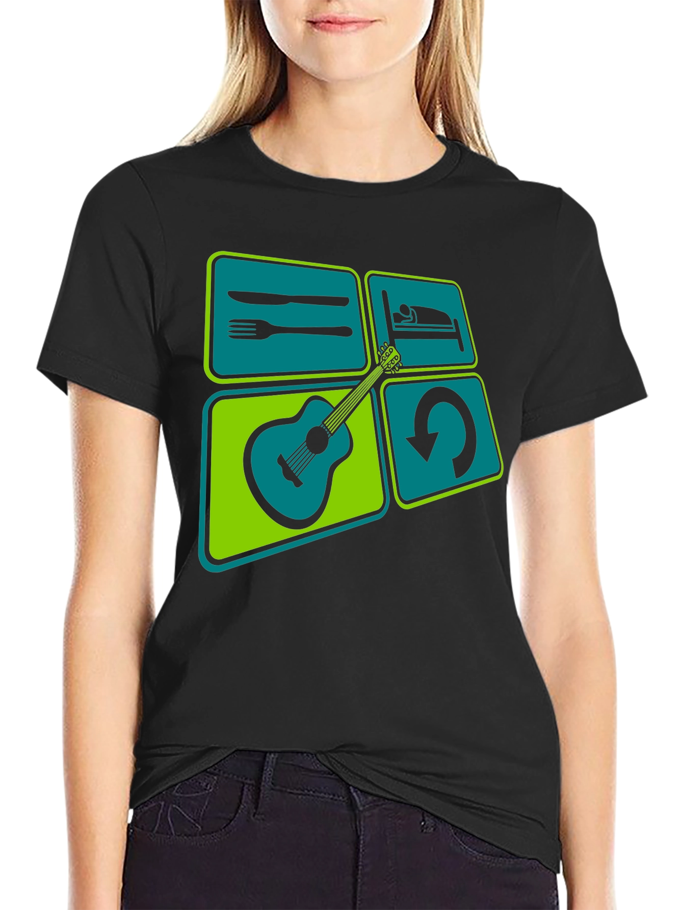 Eat Sleep Guitar Repeat Graphic Tee