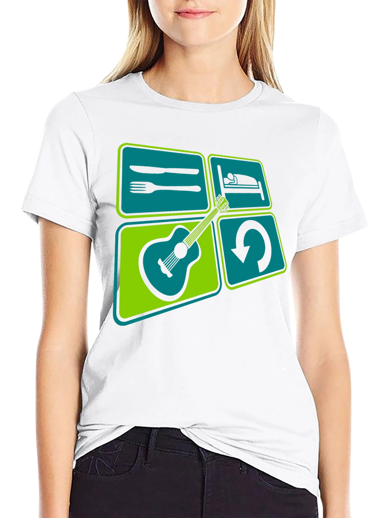 Eat Sleep Guitar Repeat Graphic Tee