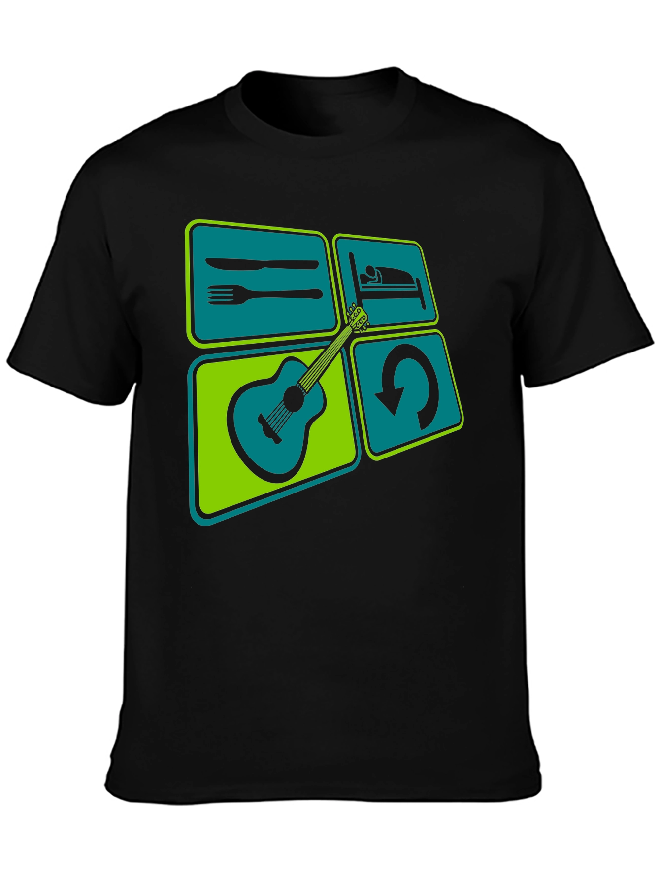 Eat Sleep Guitar Repeat Graphic Tee