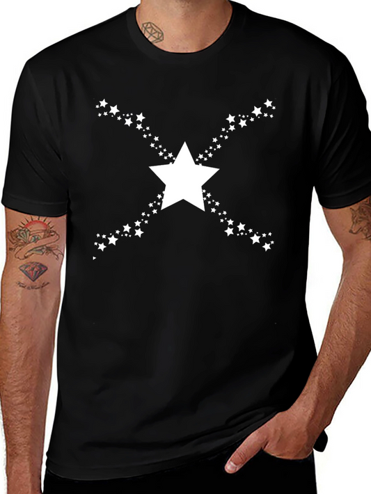 Star Burst Graphic T-Shirt - Black Cotton Blend Tee