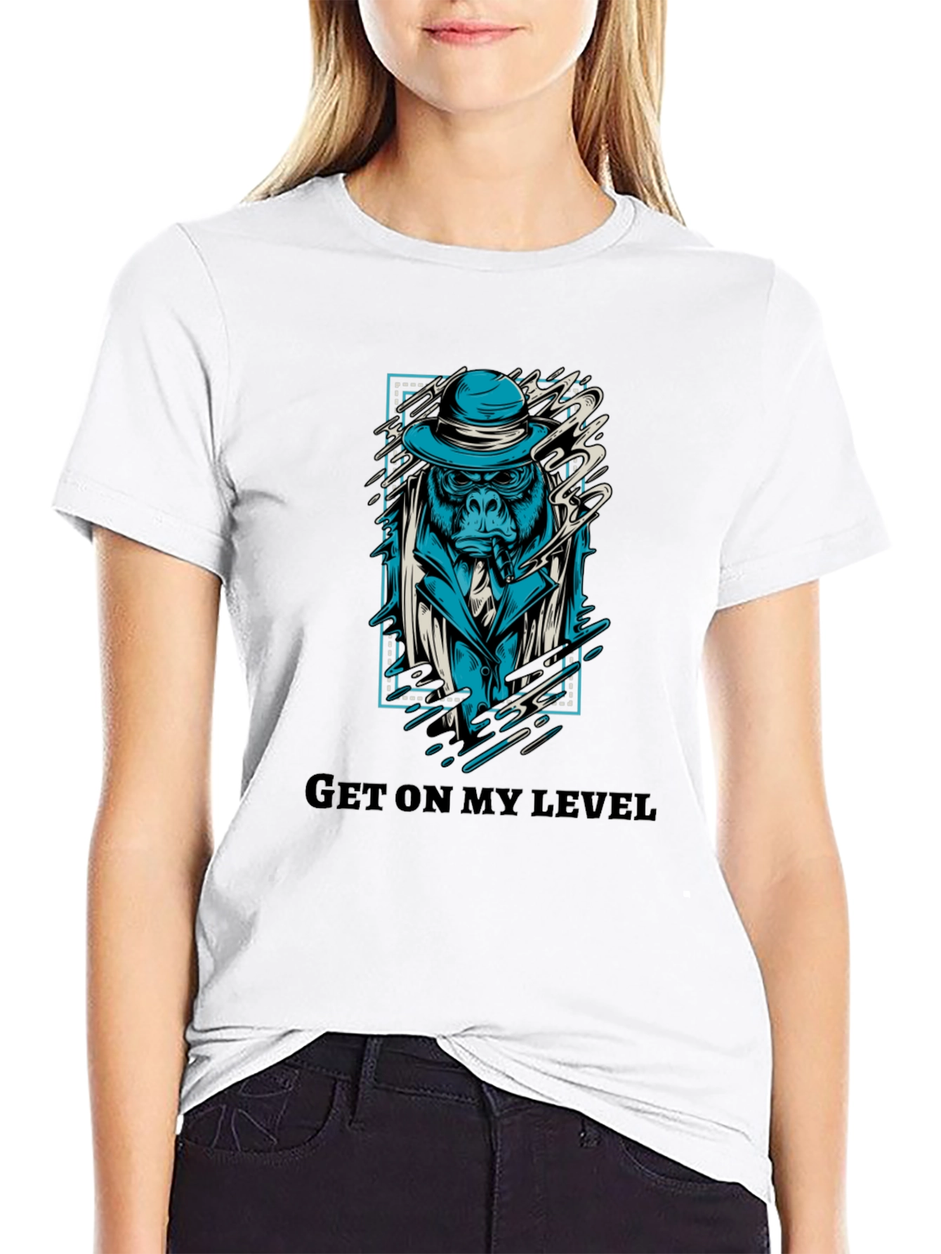 Get On My Level Gorilla Graphic T-Shirt
