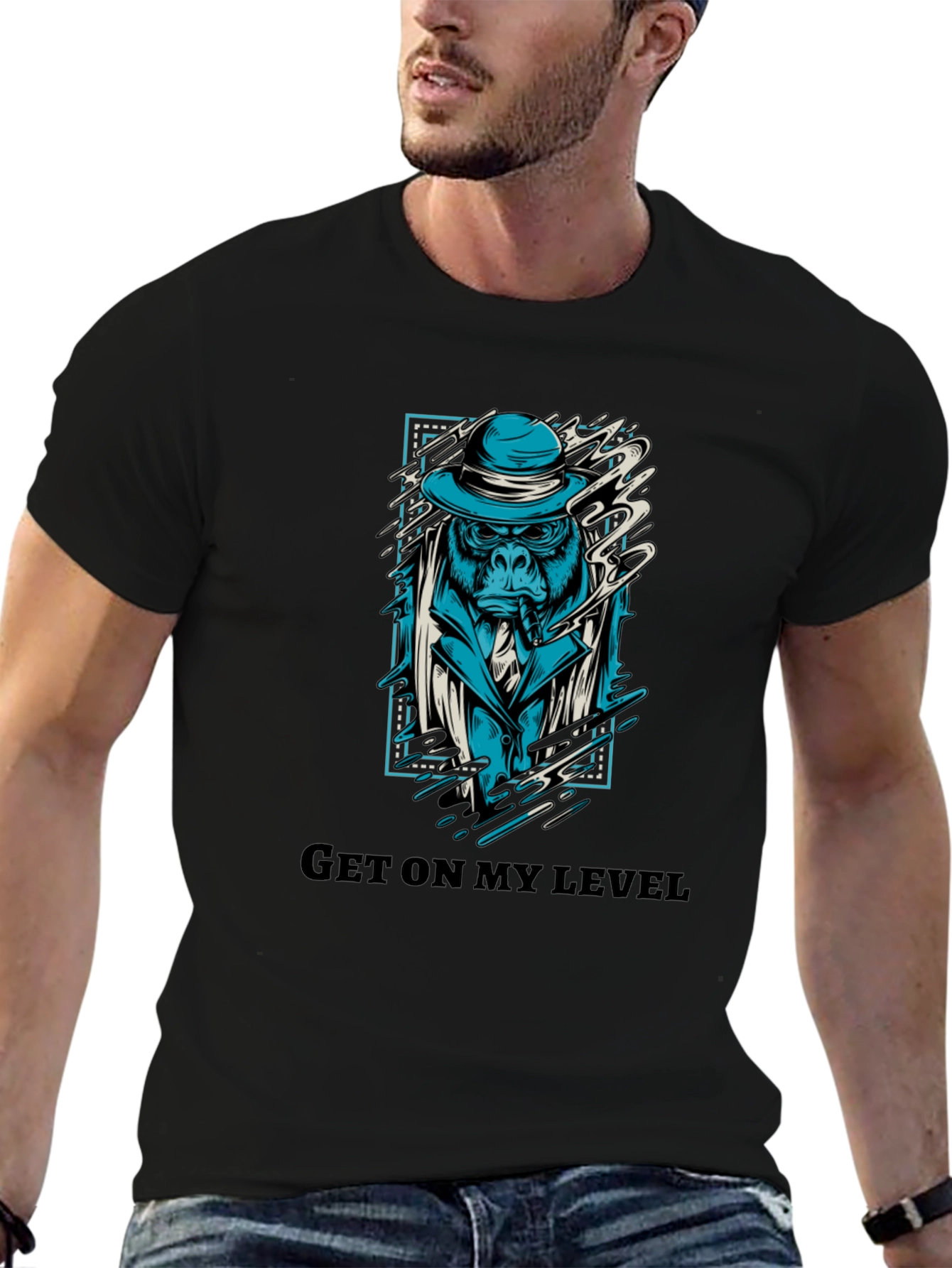 Get On My Level Gorilla Graphic T-Shirt
