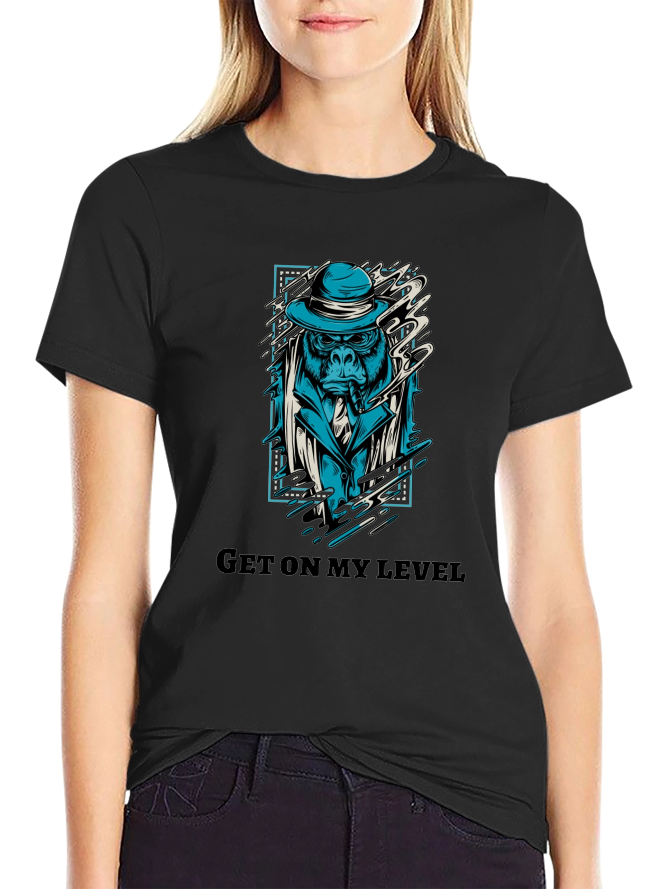 Get On My Level Gorilla Graphic T-Shirt