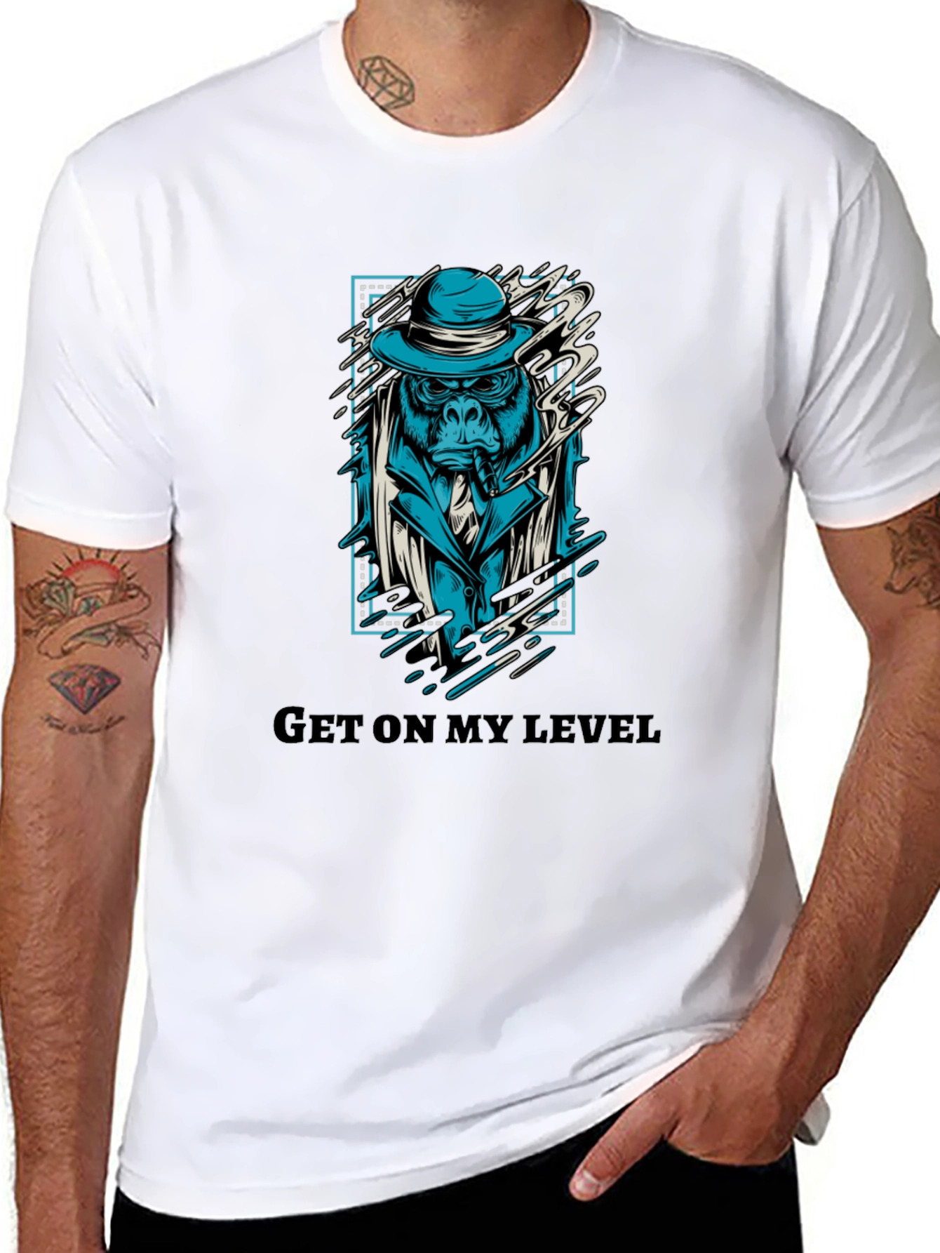 Get On My Level Gorilla Graphic T-Shirt