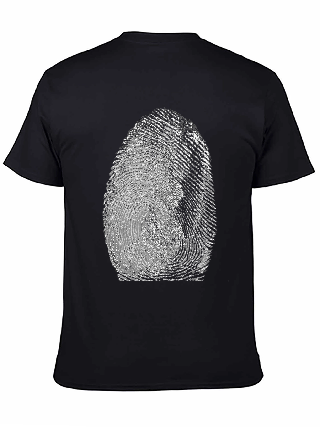 Fingerprint Graphic Tee - Unique Black T-Shirt
