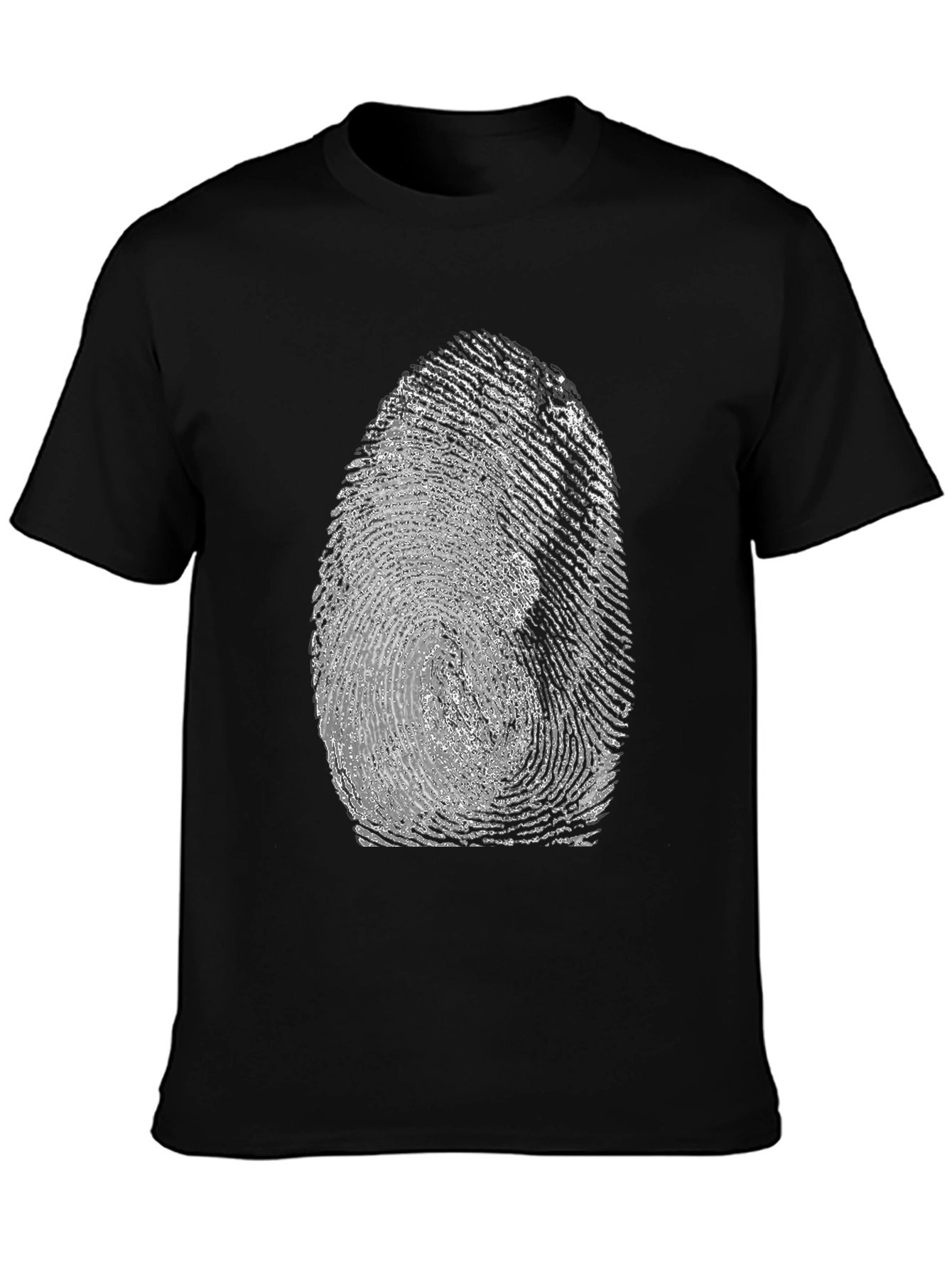 Fingerprint Graphic Tee - Unique Black T-Shirt