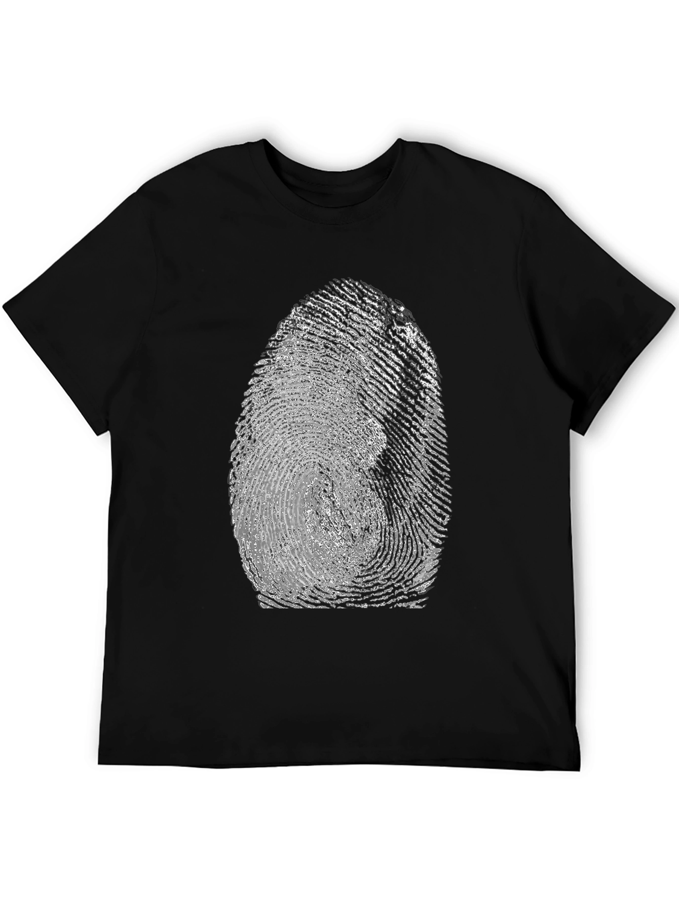 Fingerprint Graphic Tee - Unique Black T-Shirt